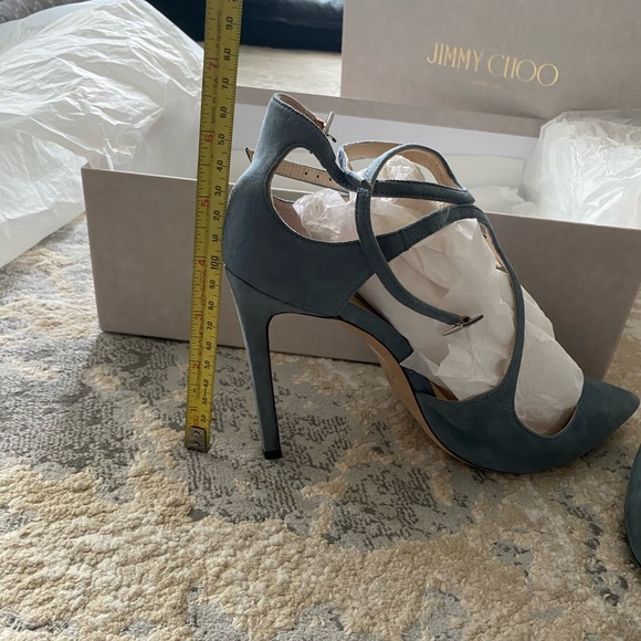 Jimmy Choo Lancer 100 Pointed Toe Slingback Classic, Dusk Blue, Size 8 (38.5) - Picture 4 of 7